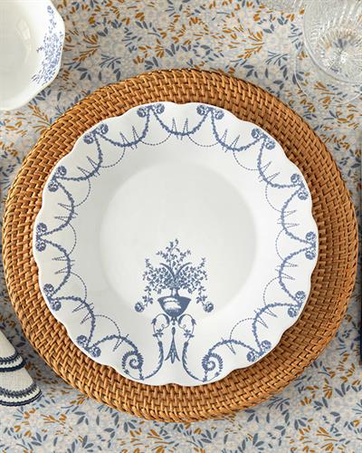 Jardin Чиния За Сервиране Стъкло, Бяло - Синьо, 25,5 X 25,5 X 20 Cm