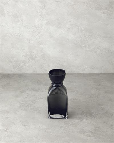 Jesy Ваза Стъкло 10x8x15 см Черен