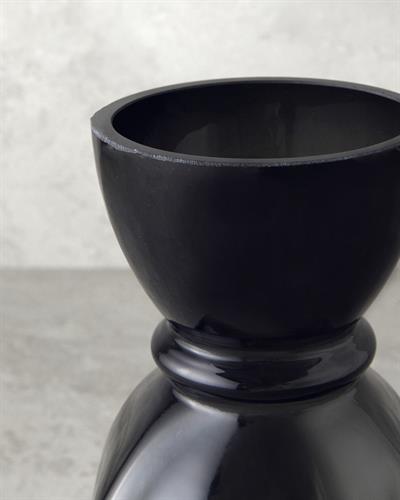 Jesy Ваза Стъкло 10x8x15 см Черен