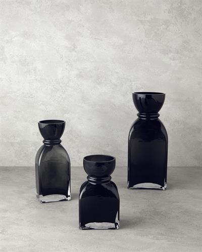 Jesy Ваза Стъкло 12.5x10,5x30 см. Черен