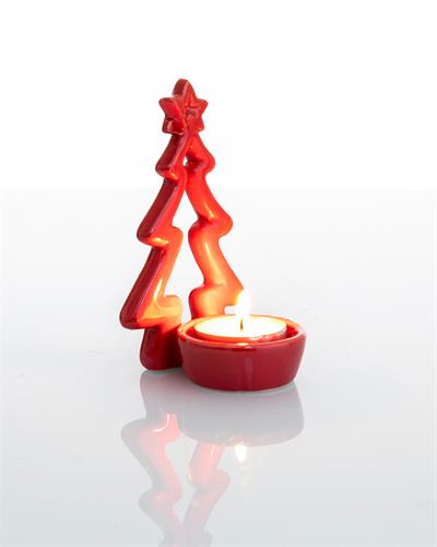 Jingle Свещник Каменна керамика 7x6,5x12 cm Червен