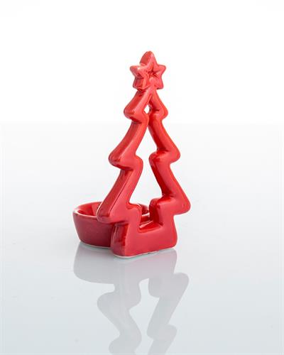 Jingle Свещник Каменна керамика 7x6,5x12 cm Червен