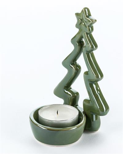 Jingle Свещник Каменна керамика 7x6,5x12 cm Зелен