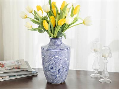 Johanna Ваза Порцелан, Синьо Бяло, 20 X 20 X 30 Cm