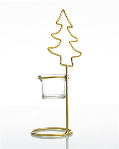 Jolly Свещник 9,5x8,6x26 см Златен