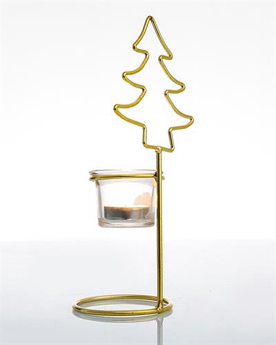 Jolly Свещник 9,5x8,6x26 см Златен