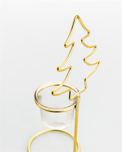 Jolly Свещник 9,5x8,6x26 см Златен