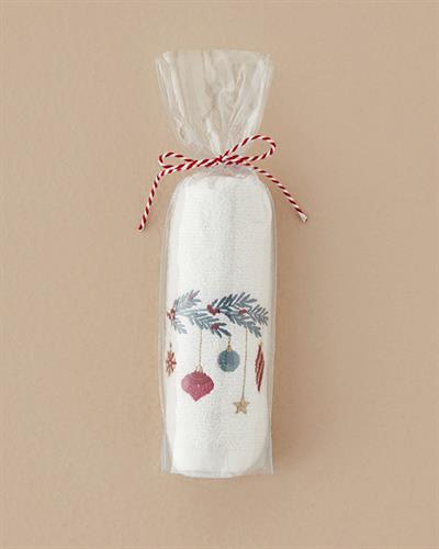 Jolly Cheers Кърпа За Ръце С бродерия Памучен 30x50 см Екрю