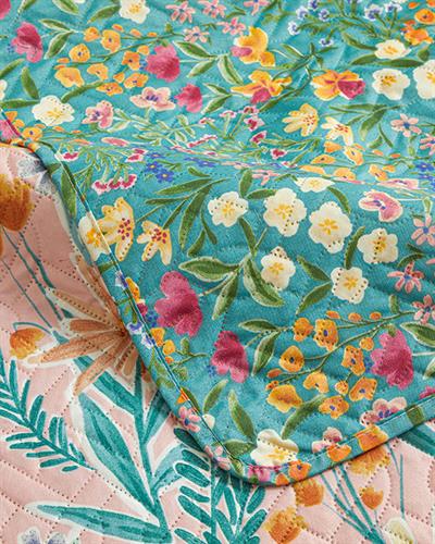 Joyous Florets Универсална Покривка За Легло Единичен Размер, Розово, 160 X 220 Cm