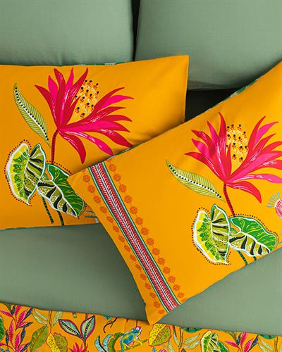 Jungle Life Калъфка За Възглавница 2 бр. Памучен 50x70 см Тъмножълт