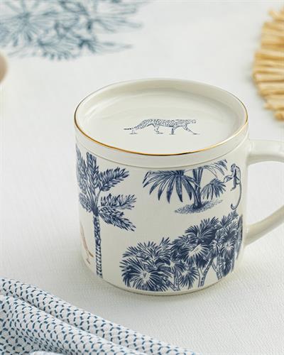 Jungled New Bone China Cup 410 ml Blue