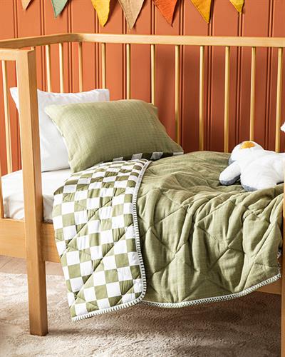 Kareli Бебешки Комплект Юрган Муселин, Памучен, Зелено, 95 X 145 Cm