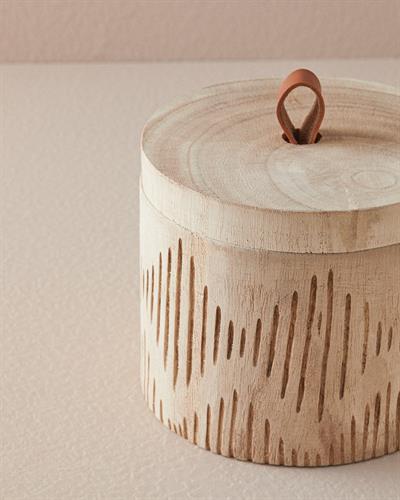 Karissa Декоративна Кутия Дървен 15,5x15,5 x13 см Натурален