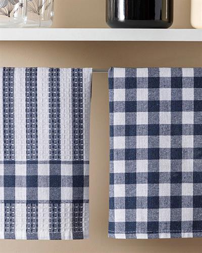 Karla Кърпа За Сушене 2 бр. Памучен 40x65 см Морскосин