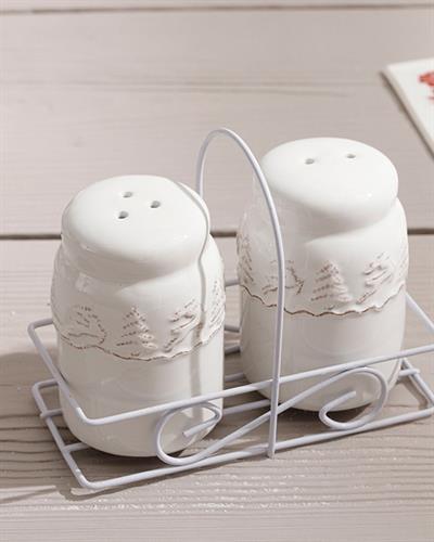 Karmen White Солница И Пиперница 2 бр. Доломит 5x5 см Ванилия.