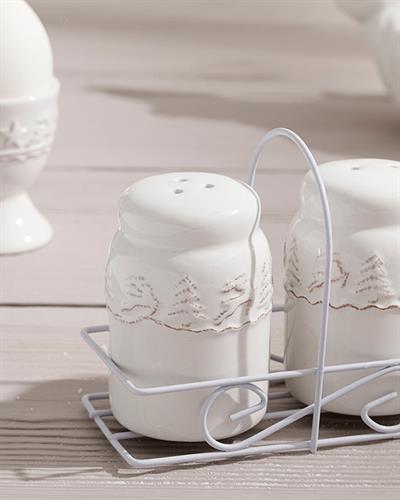 Karmen White Солница И Пиперница 2 бр. Доломит 5x5 см Ванилия.