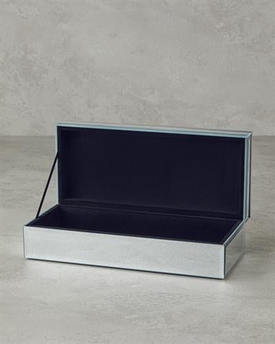 Kate Декоративна Кутия С Огледало, Сребристо, 21 X 13 X 9 Cm