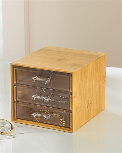 Katelyn Организатор 3 Етажа, Бамбук, Естествен, 12X13,5X11Cm