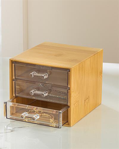 Katelyn Организатор 3 Етажа, Бамбук, Естествен, 12X13,5X11Cm