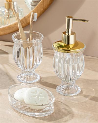 Katya Комплект За Баня 3 бр. 8x8x19+8x8x12+13x9x3см Прозрачен