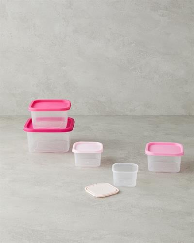 Keep Me Кутия За Съхранение 5 части Пластмаса 16 см Розов