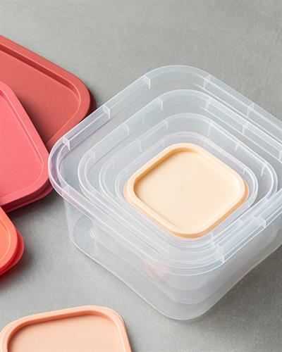 Keep Me Кутия За Съхранение 5 Броя, Пластмасов, Червено, 16 Cm