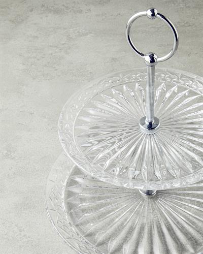 Kelly Етажен Поднос За Сладки Стъкло 20x26 см Прозрачен