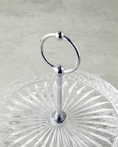 Kelly Етажен Поднос За Сладки Стъкло 20x26 см Прозрачен