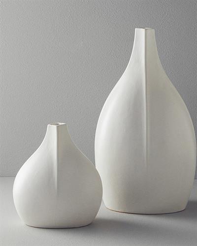 Kelsey Ваза Каменна керамика 28x18x48 см Бял