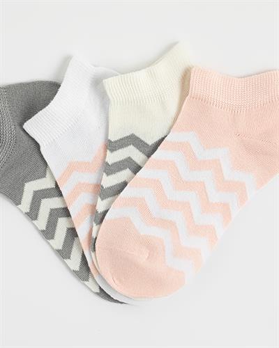 Kelsy Чорапи Дамски 4 Бр., Памучен, Розово-Сиво, 36-40