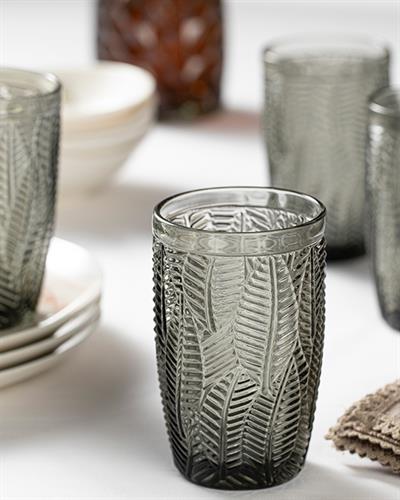 Kiara Чаша За Безалкохолно 4 Бр., Стъкло, Антрацит, 390 Ml