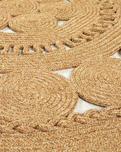 Kitty Jute-Looking Decorative Jute Carpet 120x120 cm Natural