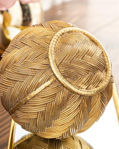 Knits Polyresin Decorative Object 11,5x11,5x11,5 cm Gold