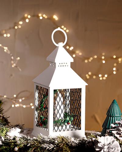 Kokina Plastic-Metal With Led Lantern 10,5x10,5x24 cm White