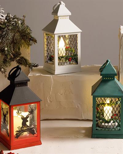 Kokina Plastic-Metal With Led Lantern 10,5x10,5x24 cm White