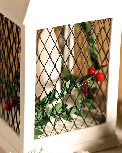 Kokina Plastic-Metal With Led Lantern 10,5x10,5x24 cm White