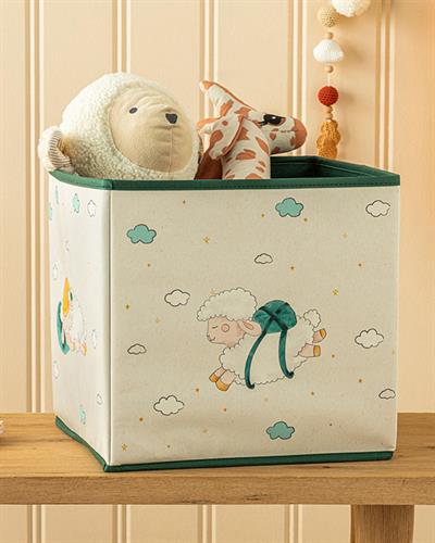Kuzu Кошница За Играчки Памучен Полиестер, Бежово, 30 X 30 X 30 Cm