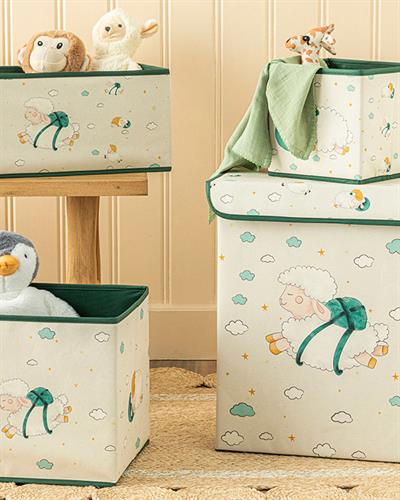 Kuzu Кошница За Играчки Памучен Полиестер, Бежово, 30 X 30 X 30 Cm