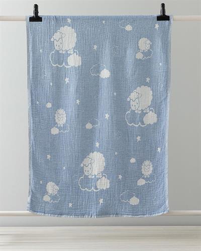 Kuzu Бебешко Одеало Мъжки, Памучен, Синьо, 80 X 120 Cm