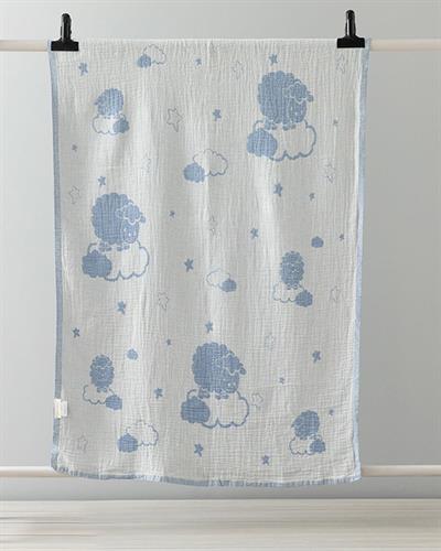 Kuzu Бебешко Одеало Мъжки, Памучен, Синьо, 80 X 120 Cm