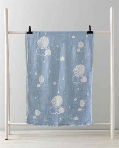 Kuzu Бебешко Одеало Мъжки, Памучен, Синьо, 80 X 120 Cm