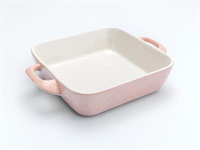 Lace правоъгълник ТЕПСИЯ ЗА ФУРНА Единичен Керамичен 29x21,5x6,3 cm Pink