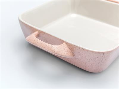Lace правоъгълник ТЕПСИЯ ЗА ФУРНА Единичен Керамичен 29x21,5x6,3 cm Pink