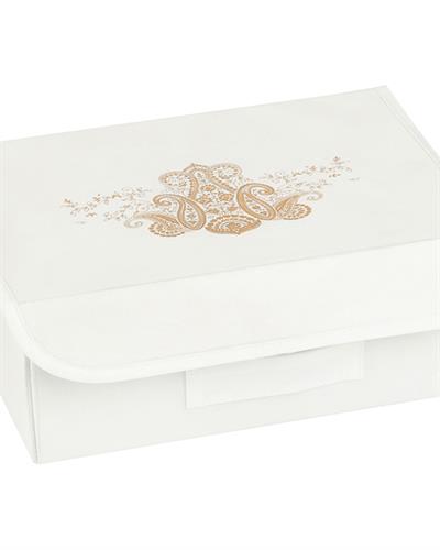 Lace Damask Кутия За Съхранение Полипропилен 30x23x11 см Бял