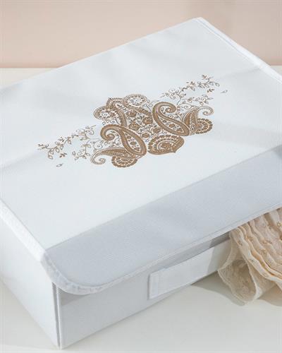 Lace Damask Кутия За Съхранение Полипропилен 30x23x11 см Бял