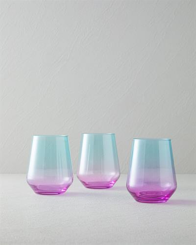 Lacy Чаша 3 бр. Стъкло 425 мл Син