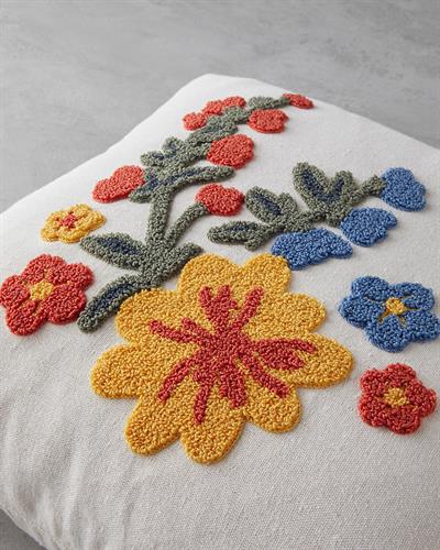 Lana Декоративна Калъфка За Възглавница Punch Nakışlı, Естествен, 45 X 45 Cm