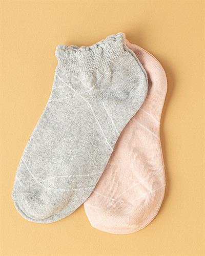 Lara Чорапи Дамски 2 Бр., Памучен Полиестер, Розово-Сиво, 36-40