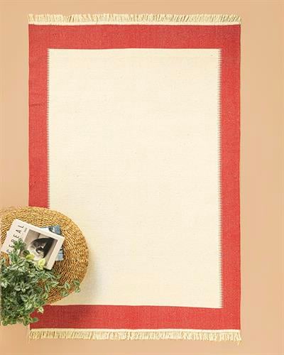 Lara Purl Килим Тъкан, Кремово-Червено, 120 X 180 Cm