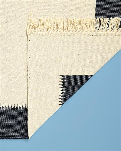 Lara Purl Килим Тъкан, Морско Синьо - Кремаво, 60 X 100 Cm